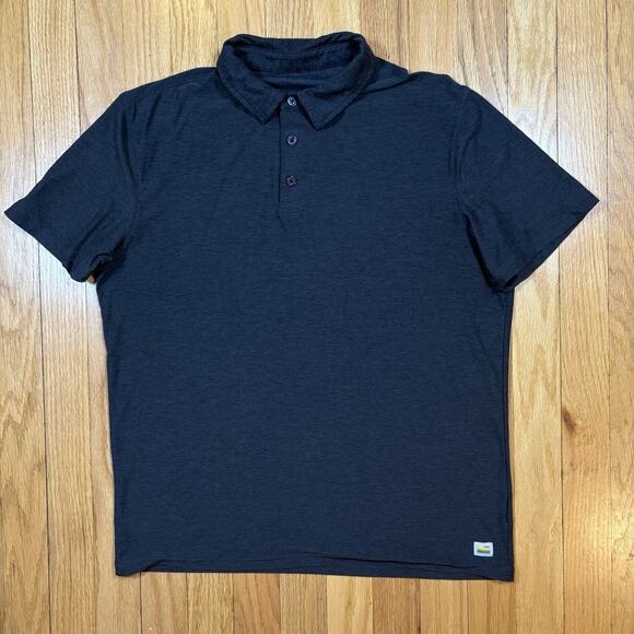 Vuori Strato Tech Polo Shirt Mens Size Small Dark Gray Short Sleeve Performance - Picture 1 of 13